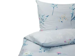 Bettwasche Set Hellblau Baumwollsatin 135 X 200 Cm Evergreen