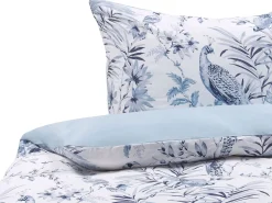 Bettwasche Set Weis / Blau Baumwollsatin 135 X 200 Cm Ballard