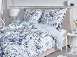 Bettwasche Set Weis / Blau Baumwollsatin 135 X 200 Cm Ballard
