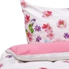 Bettwasche Set Weis / Rosa Baumwollsatin 155 X 220 Cm Larynhill