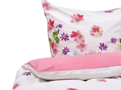 Bettwasche Set Weis / Rosa Baumwollsatin 155 X 220 Cm Larynhill