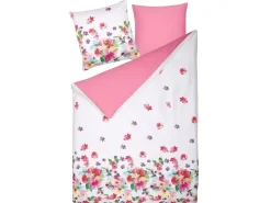 Bettwasche Set Weis / Rosa Baumwollsatin 155 X 220 Cm Larynhill