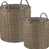 Blumenkorb 2Er Set Rattan Sandbeige Rund Bitola