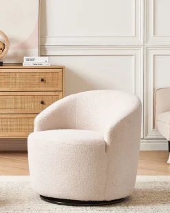 Boucle Drehsessel Beige Davik