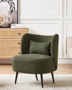 Boucle Sessel Dunkelgrun Otsby