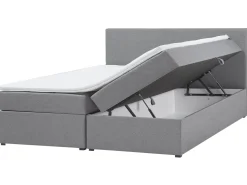 Boxspringbett Grau Mit Bettkasten Hochklappbar 180 X 200 Cm Senator