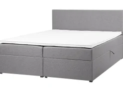 Boxspringbett Grau Mit Bettkasten Hochklappbar 180 X 200 Cm Senator