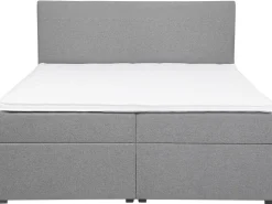 Boxspringbett Grau Mit Bettkasten Hochklappbar 180 X 200 Cm Senator