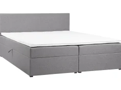 Boxspringbett Grau Mit Bettkasten Hochklappbar 180 X 200 Cm Senator
