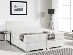 Boxspringbett Kunstleder Weis 180 X 200 Cm President