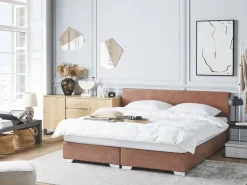 Boxspringbett Kunstleder Braun 180 X 200 Cm President