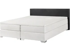 Boxspringbett Kunstleder Schwarz / Weis 160 X 200 Cm President