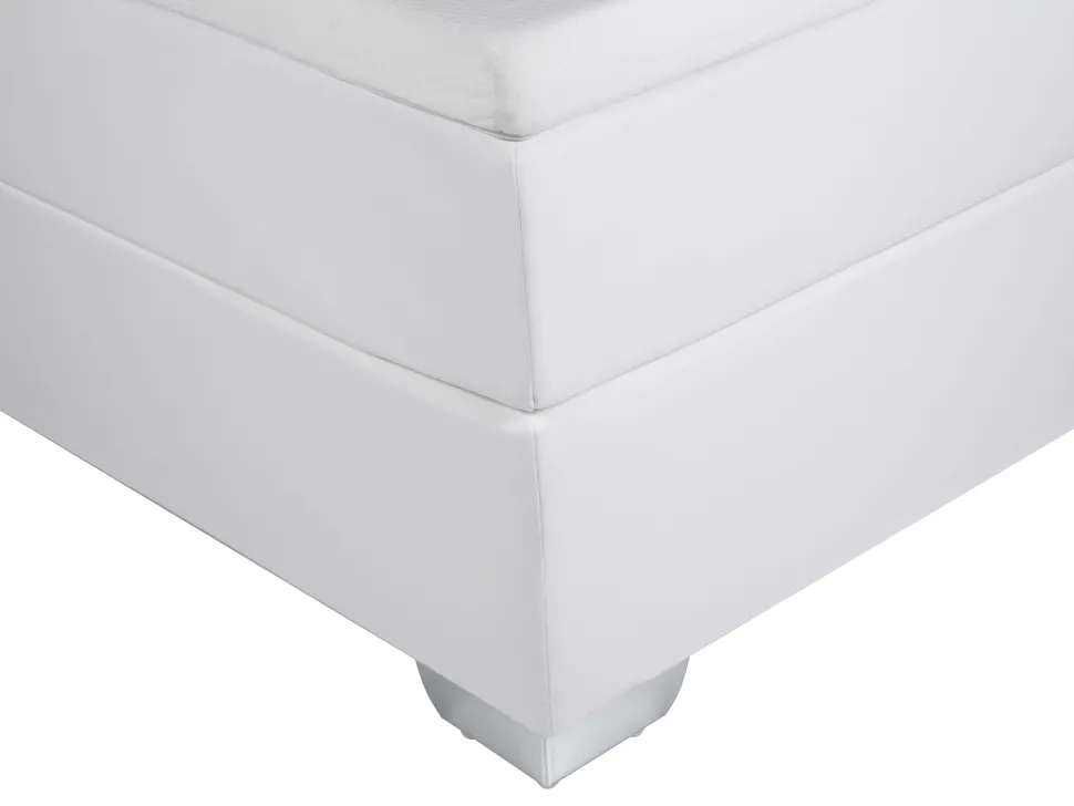 Boxspringbett Kunstleder Schwarz / Weis 160 X 200 Cm President