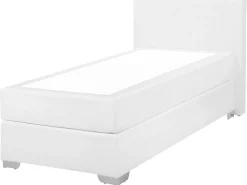 Boxspringbett Kunstleder Weis 90 X 200 Cm President