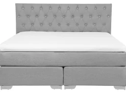 Boxspringbett Polsterbezug Leinenoptik Hellgrau 180 X 200 Cm Duchess