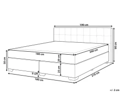 Boxspringbett Polsterbezug Grau 180 X 200 Cm Admiral