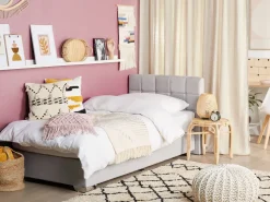 Boxspringbett Polsterbezug Leinenoptik Hellgrau 90 X 200 Cm Admiral