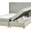 Boxspringbett Polsterbezug Hellgrau Mit Bettkasten Hochklappbar 180 X 200 Cm Dynasty