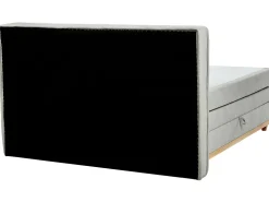 Boxspringbett Polsterbezug Hellgrau Mit Bettkasten Hochklappbar 180 X 200 Cm Dynasty