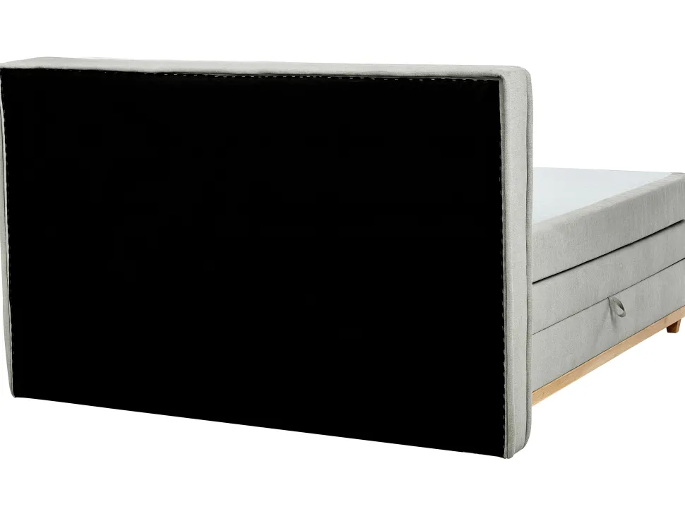 Boxspringbett Polsterbezug Hellgrau Mit Bettkasten Hochklappbar 180 X 200 Cm Dynasty