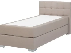 Boxspringbett Polsterbezug Leinenoptik Beige 90 X 200 Cm Admiral