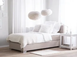 Boxspringbett Polsterbezug Leinenoptik Beige 90 X 200 Cm Admiral