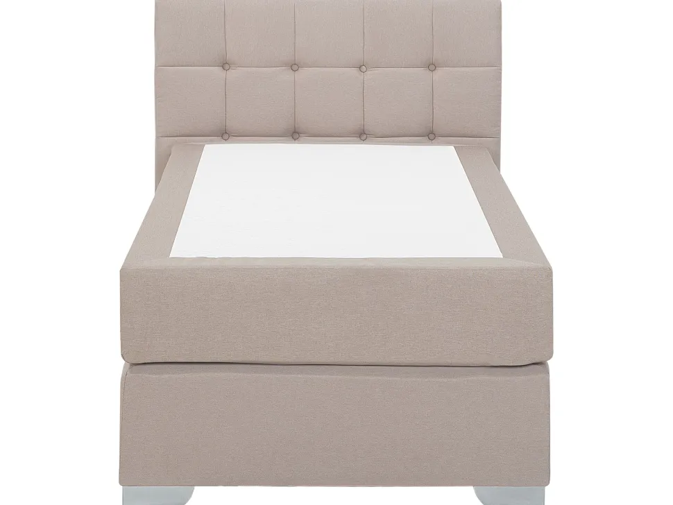 Boxspringbett Polsterbezug Leinenoptik Beige 90 X 200 Cm Admiral