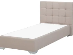Boxspringbett Polsterbezug Leinenoptik Beige 90 X 200 Cm Admiral