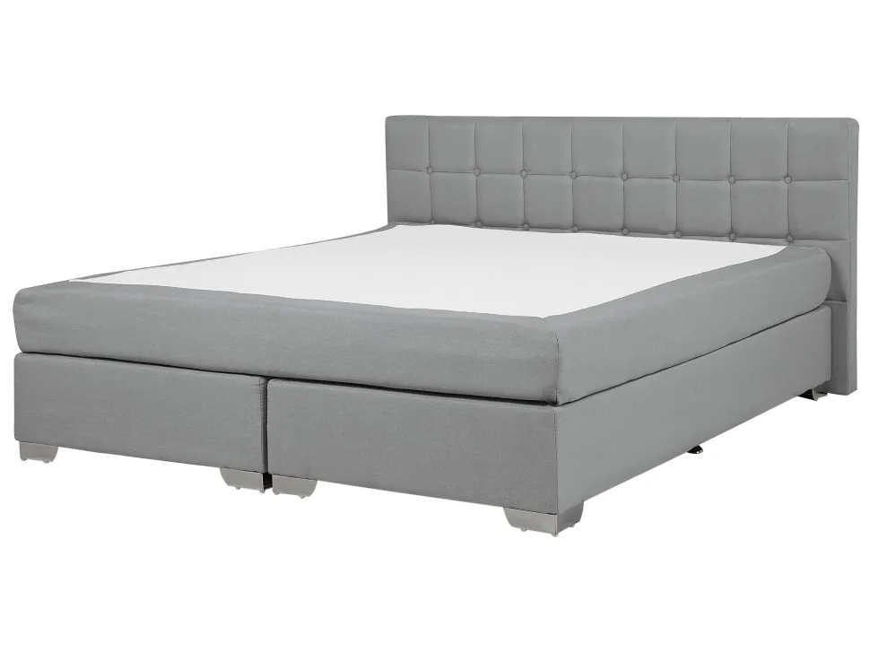 Boxspringbett Polsterbezug Hellgrau 140 X 200 Cm Admiral