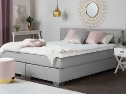 Boxspringbett Polsterbezug Hellgrau 140 X 200 Cm Admiral