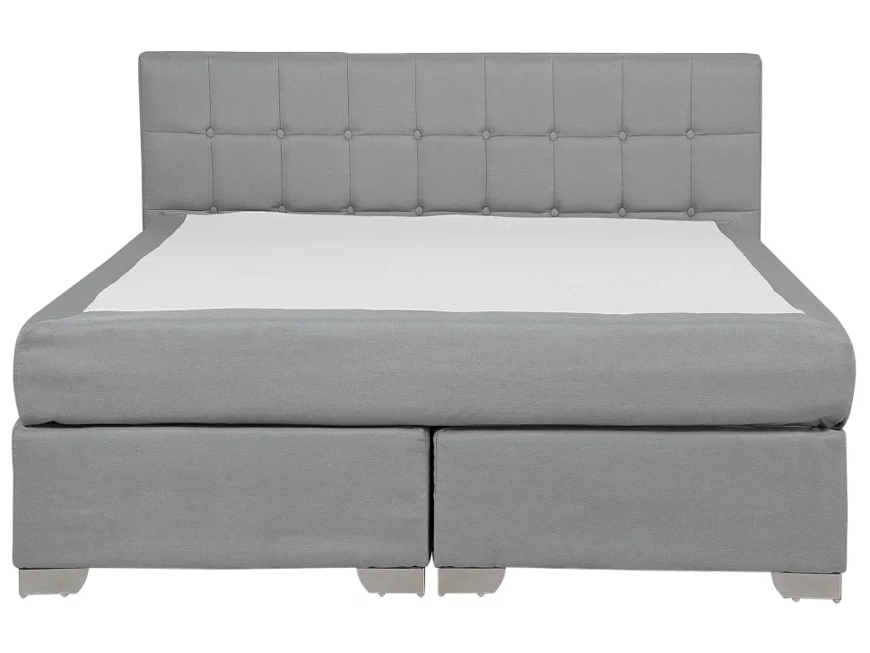 Boxspringbett Polsterbezug Hellgrau 140 X 200 Cm Admiral