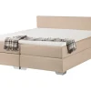 Boxspringbett Polsterbezug Leinenoptik Beige 180 X 200 Cm President