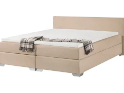 Boxspringbett Polsterbezug Leinenoptik Beige 180 X 200 Cm President