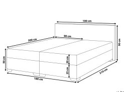 Boxspringbett Polsterbezug Leinenoptik Beige 180 X 200 Cm President
