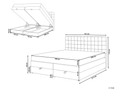 Boxspringbett Polsterbezug Mit Bettkasten Hochklappbar Hellgrau 160 X 200 Cm Magnate