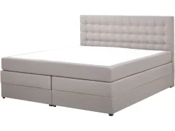 Boxspringbett Polsterbezug Mit Bettkasten Hochklappbar Hellgrau 160 X 200 Cm Magnate
