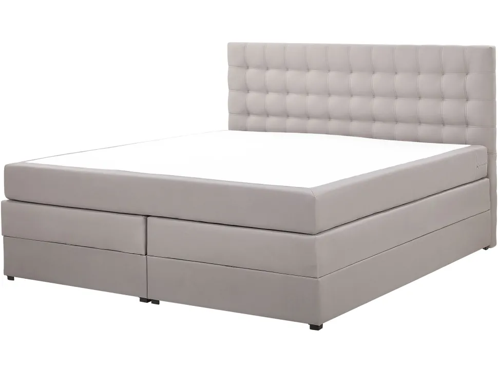 Boxspringbett Polsterbezug Mit Bettkasten Hochklappbar Hellgrau 160 X 200 Cm Magnate