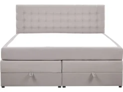 Boxspringbett Polsterbezug Mit Bettkasten Hochklappbar Hellgrau 160 X 200 Cm Magnate