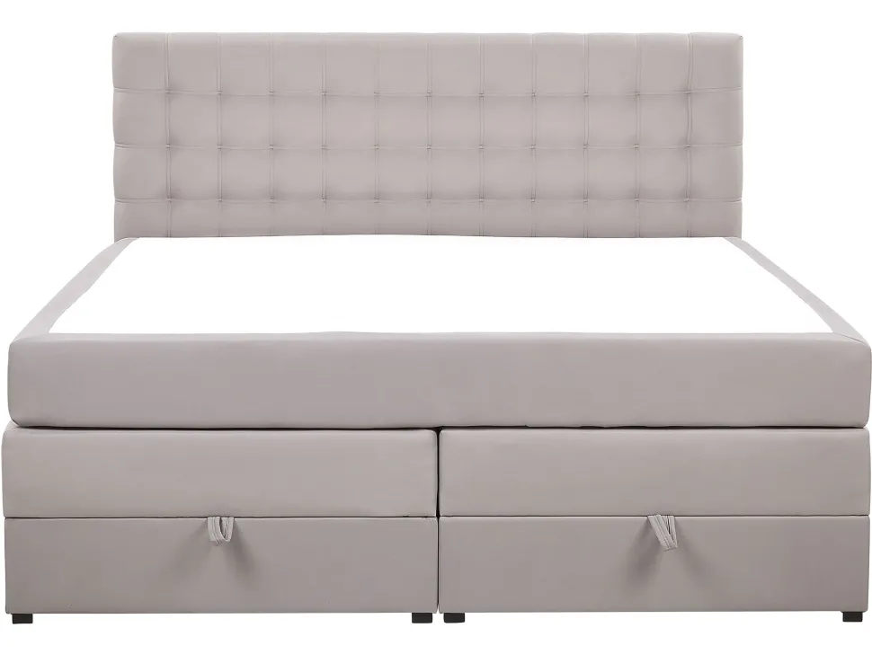 Boxspringbett Polsterbezug Mit Bettkasten Hochklappbar Hellgrau 160 X 200 Cm Magnate