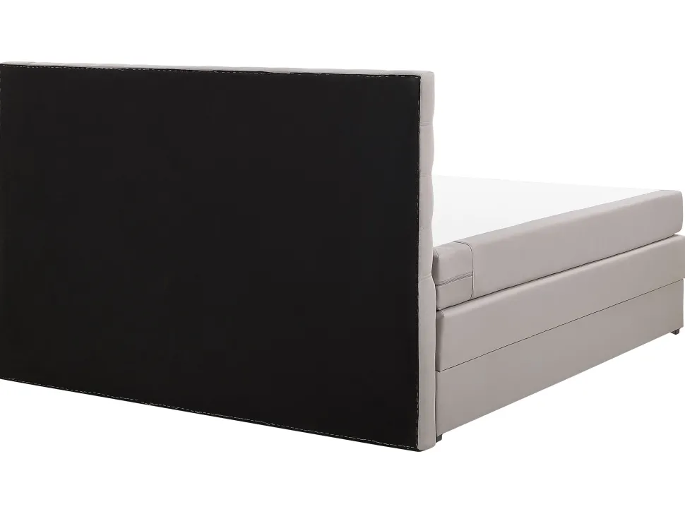 Boxspringbett Polsterbezug Mit Bettkasten Hochklappbar Hellgrau 160 X 200 Cm Magnate
