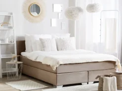 Boxspringbett Samtstoff Beige 180 X 200 Cm Consul