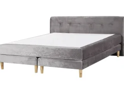Boxspringbett Samtstoff Grau 180 X 200 Cm Marquise