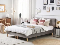 Boxspringbett Samtstoff Grau 180 X 200 Cm Marquise