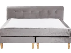 Boxspringbett Samtstoff Grau 180 X 200 Cm Marquise