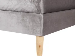 Boxspringbett Samtstoff Grau 180 X 200 Cm Marquise