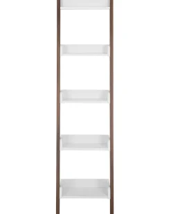 Bucherregal Dunkler Holzfarbton / Weis 5 Facher Mobile Duo