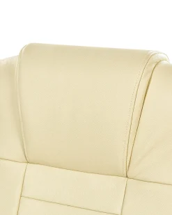 Burostuhl Beige Leder Massagefunktion Heizfunktion Diamond