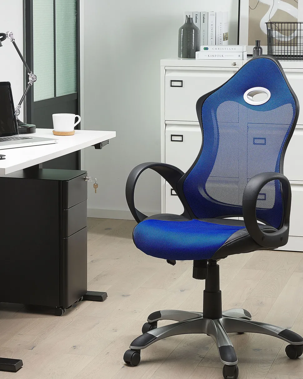 Burostuhl Blau Wippfunktion Hohenverstellbar Ichair