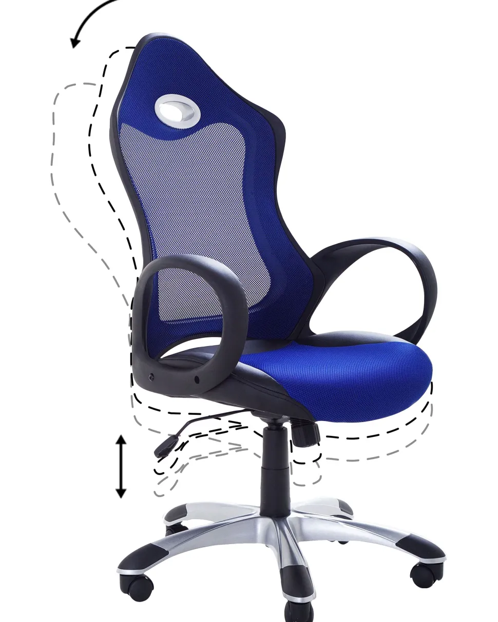 Burostuhl Blau Wippfunktion Hohenverstellbar Ichair