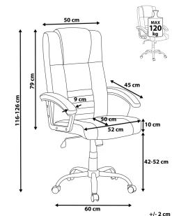 Burostuhl Kunstleder Beige Massagefunktion Heizfunktion Hohenverstellbar Comfort Ii